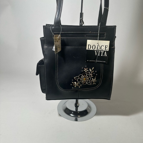 Dolce Vita Black Shoulder Bag with Structured Design - Picture 2 of 8
